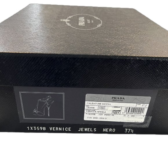 Prada Women's Shoes/CALZATURE DONNA-Vernice Jewels/size: 37.5/Blsck - Picture 4 of 11